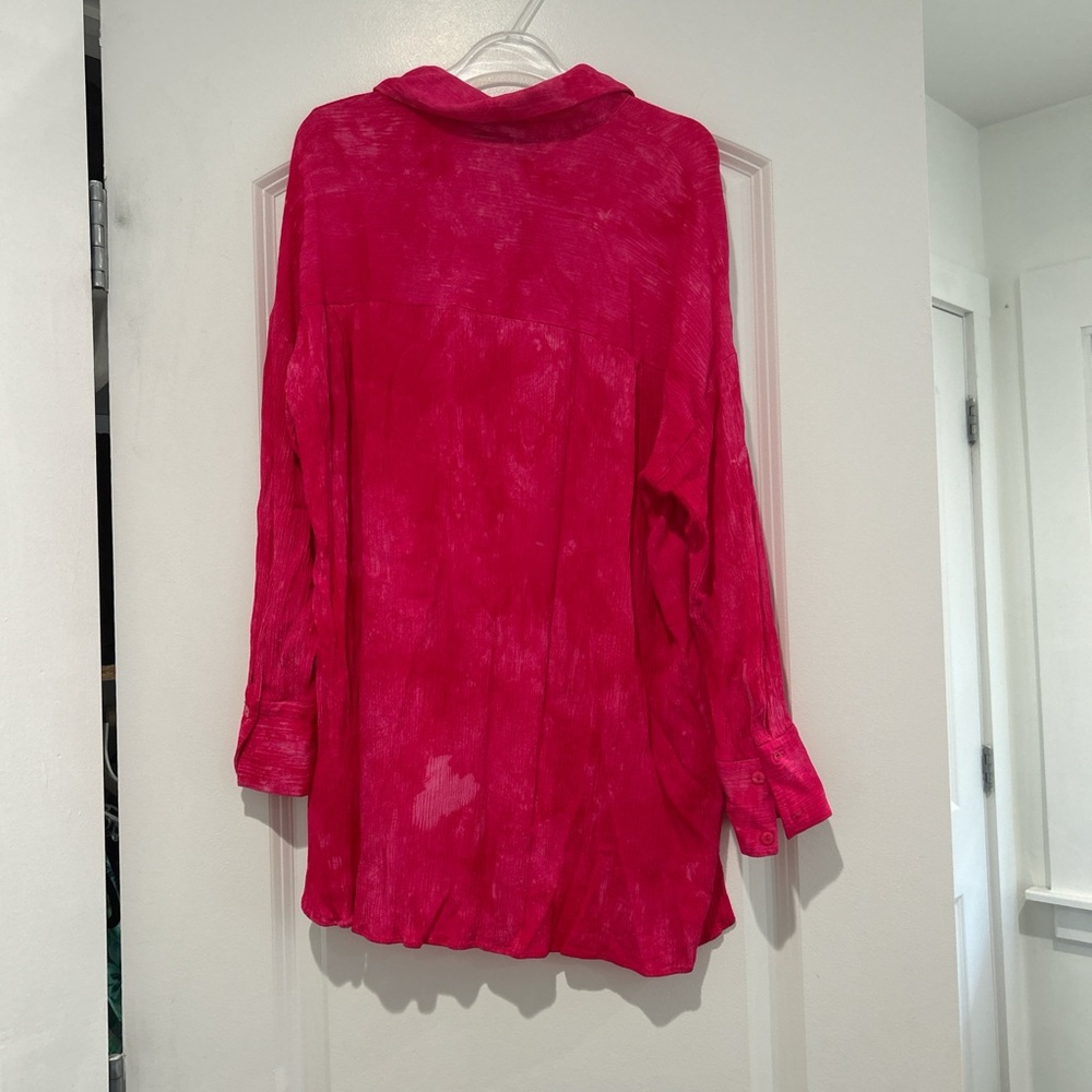 Zara Fuchsia Button Down Shirt